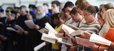 Students attend Opening Convocation.